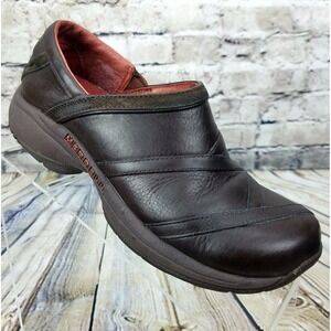 Merrell Primo Patch Mules Women's 7.5 M Brown Leather Clogs Loafer J63796 VTG